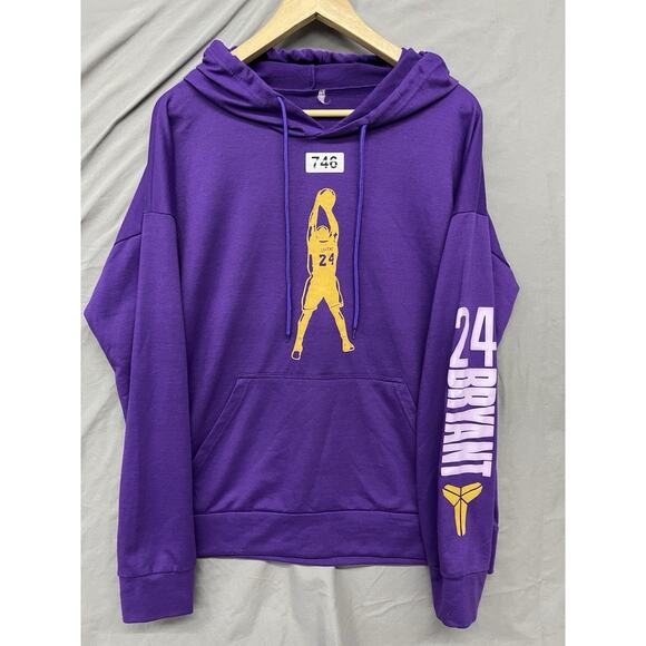 Kobe Bryant Hoodie Men M BLACK MAMBA Los Angeles Lakers 25x27” Purple